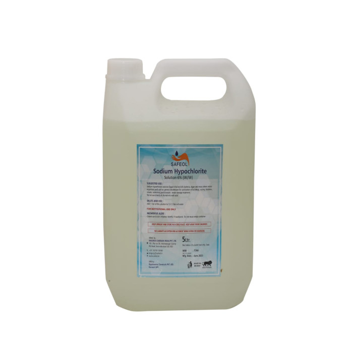 SAFEOL SODIUM HYPOCHLORITE 6% 5LTR